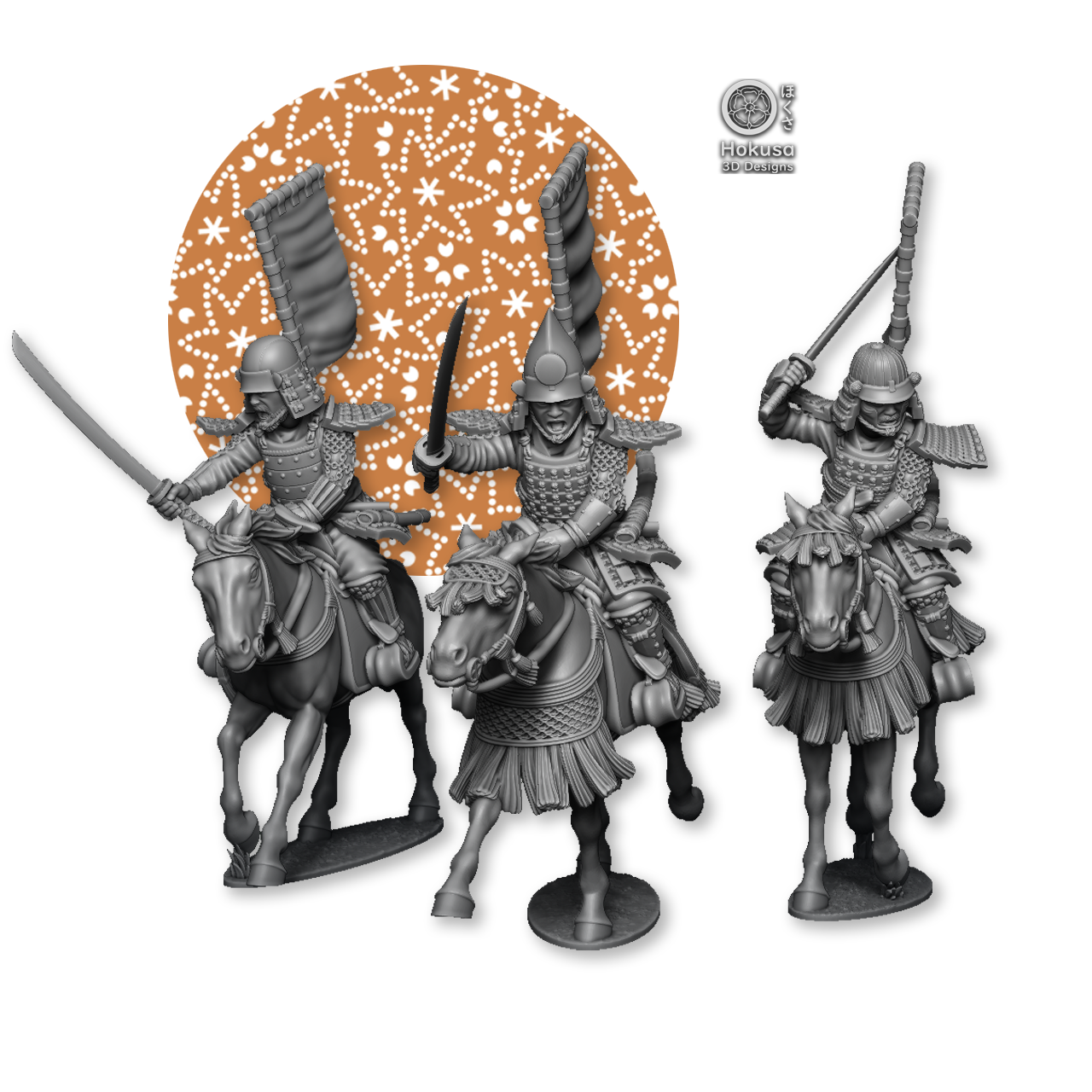 Mounted Samurai Charging With Tachi